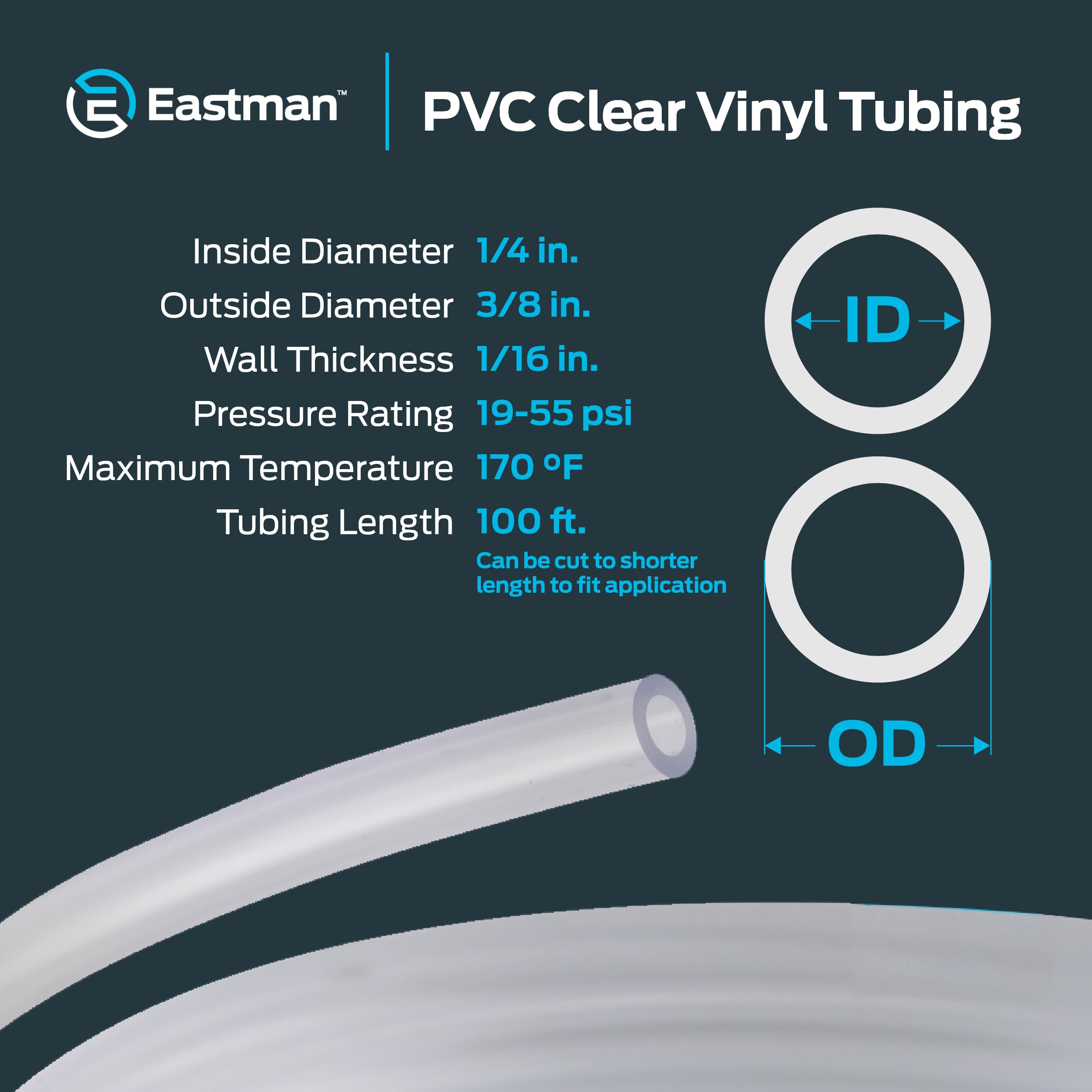 Amazon.com: Eastman 1/4 Inch ID (3/8 Inch OD) PVC Clear Vinyl